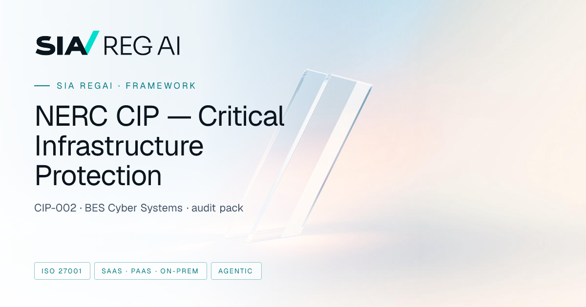 NERC CIP — Critical Infrastructure Protection standards | Sia RegAI
